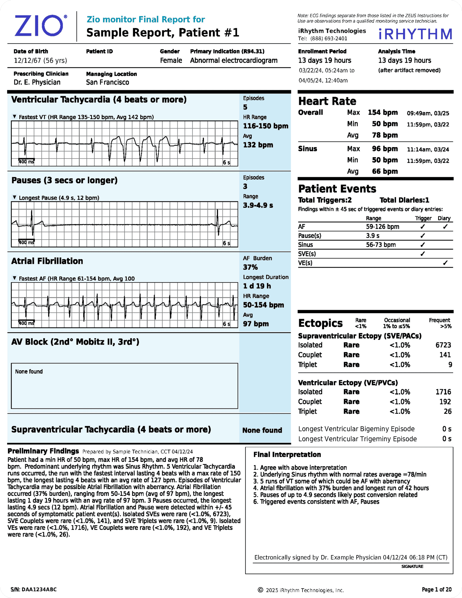 Zio Sample Report