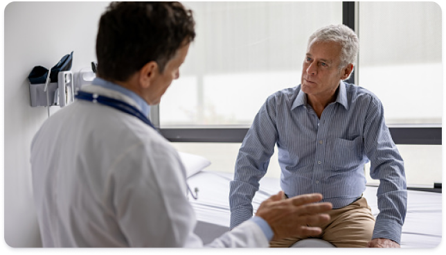 Physician discussing with patient